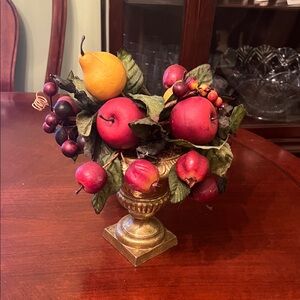 Elegant Fruit Arrangement in Gold Vase